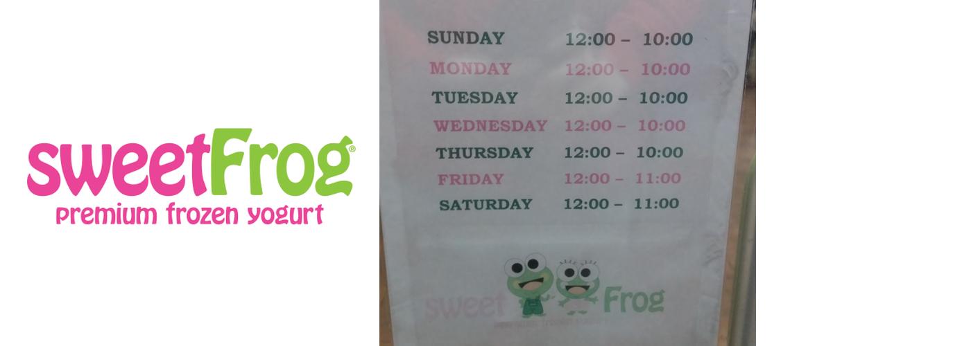 Sweet Frog Menu