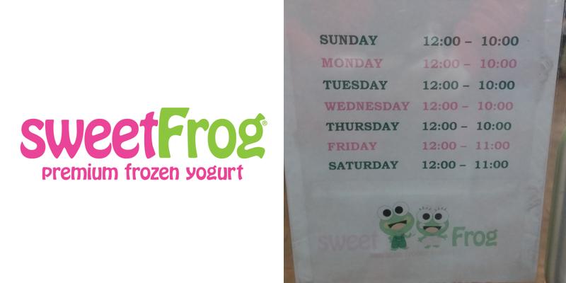Sweet Frog Menu