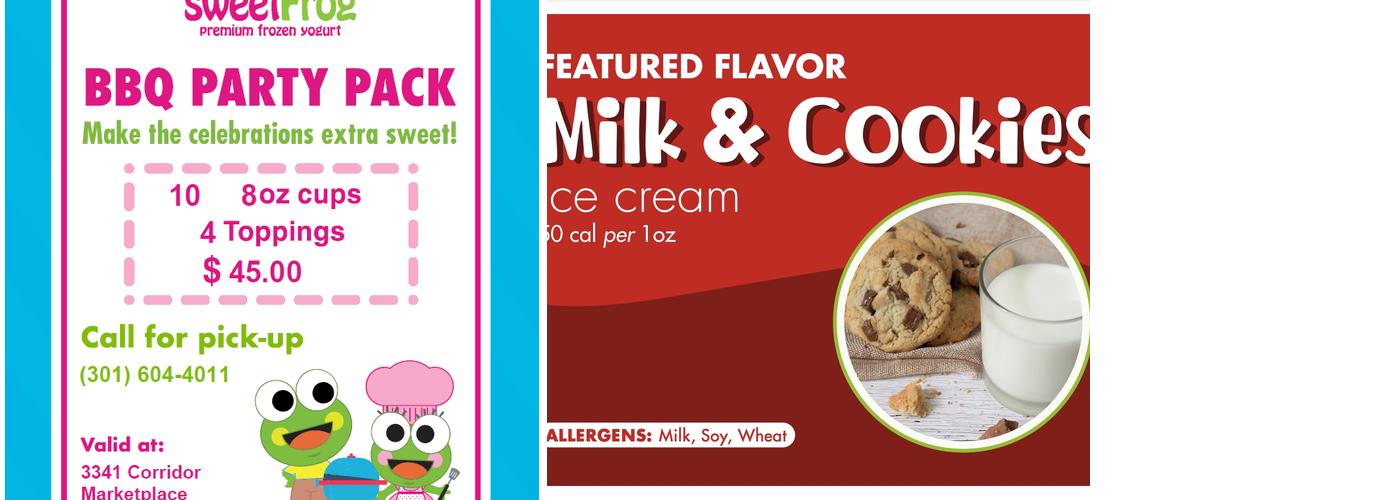 sweetFrog Premium Frozen Yogurt Menu