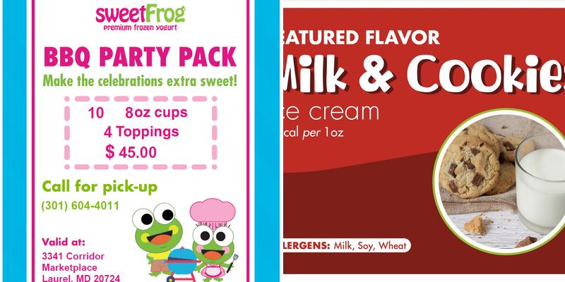 sweetFrog Premium Frozen Yogurt Menu