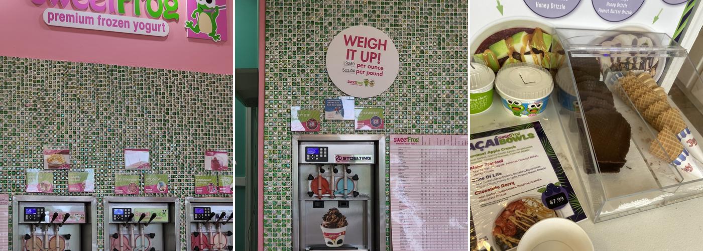 sweetFrog Premium Frozen Yogurt Menu