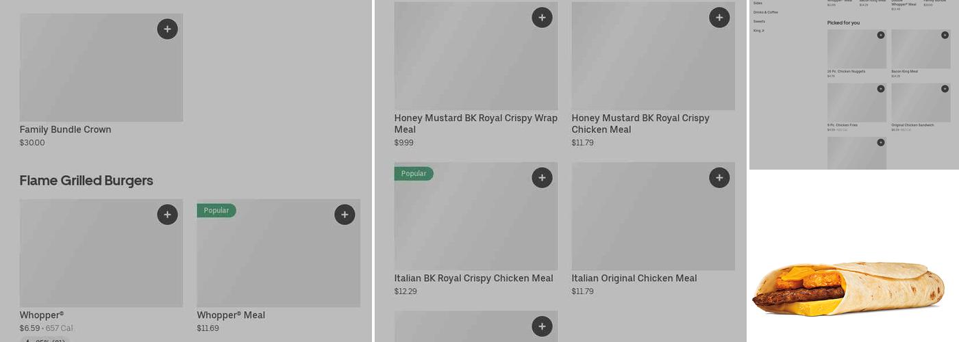 Burger King Menu