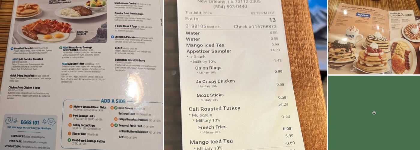 IHOP Menu