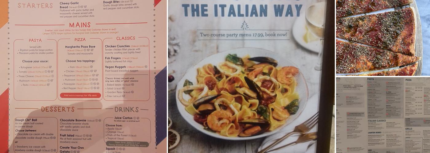 Bella Italia - Mansfield Menu