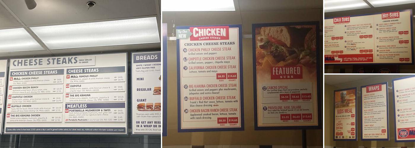 Jersey Mike's Subs Menu