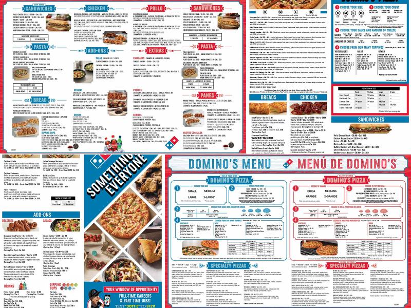Domino's Pizza Menu