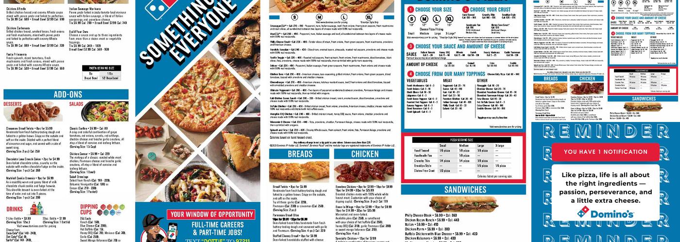 Domino's Pizza Menu