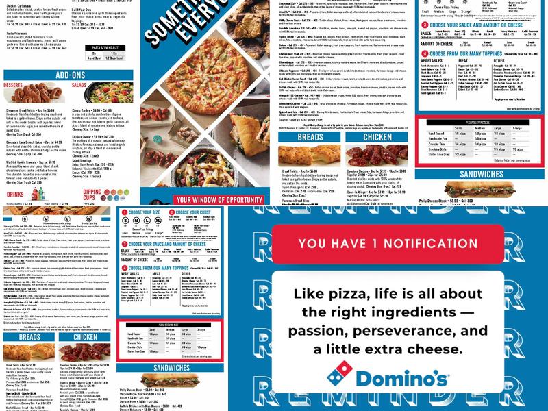 Domino's Pizza Menu