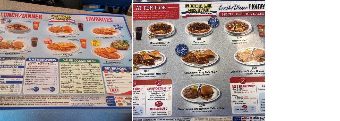 Waffle House Menu