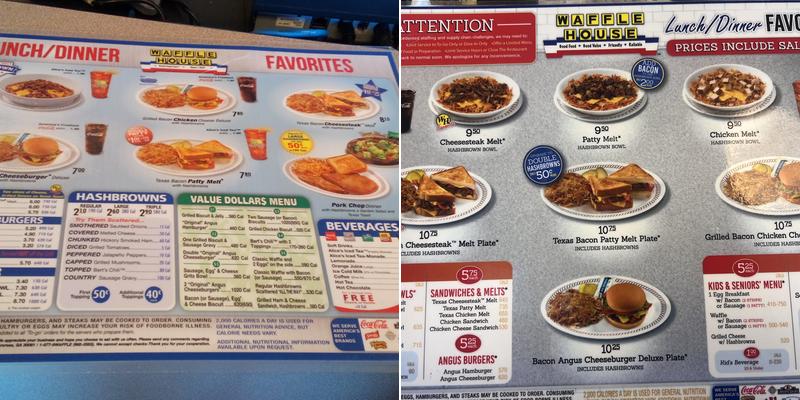 Waffle House Menu