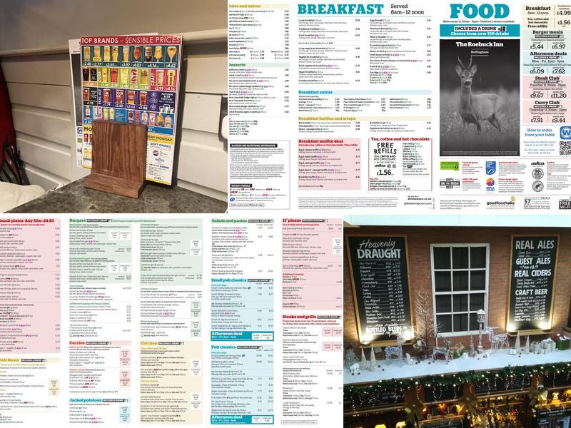 The Roebuck Inn Menu