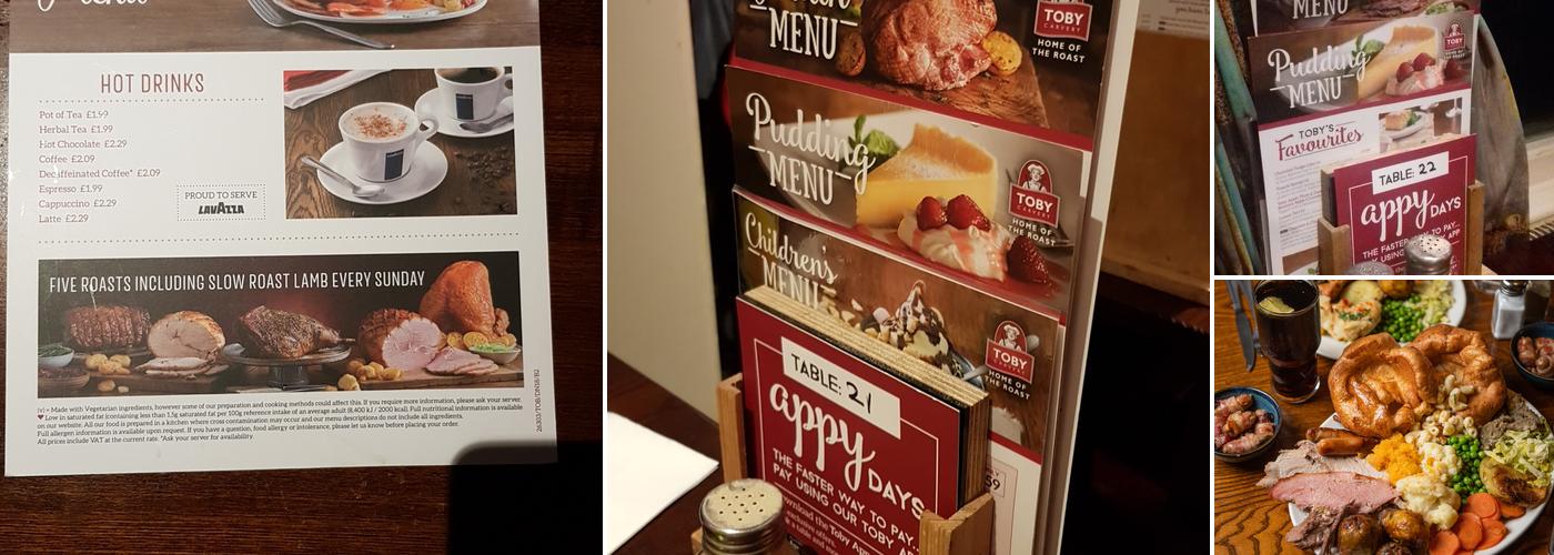 Toby Carvery Warrington Menu