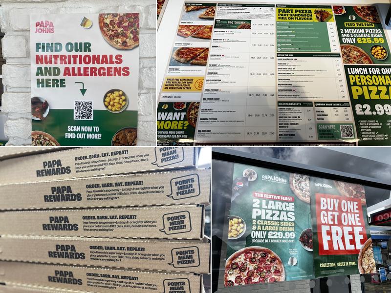 Papa Johns Pizza Menu