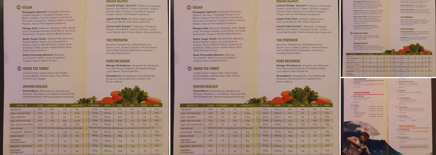 Smoothie King Menu