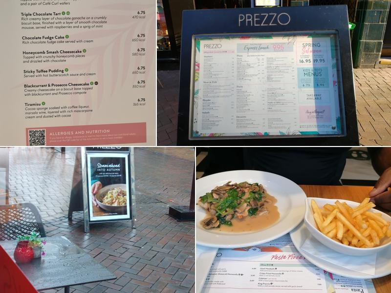 Prezzo Italian Restaurant Nottingham Menu