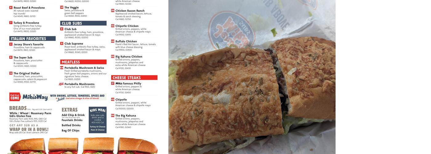 Jersey Mike's Subs Menu