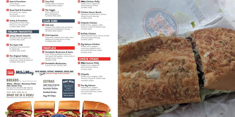Jersey Mike's Subs Menu