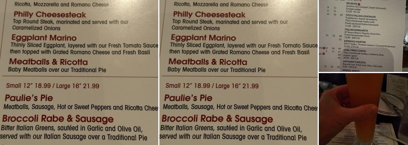 Anthony's Coal Fired Pizza & Wings Menu