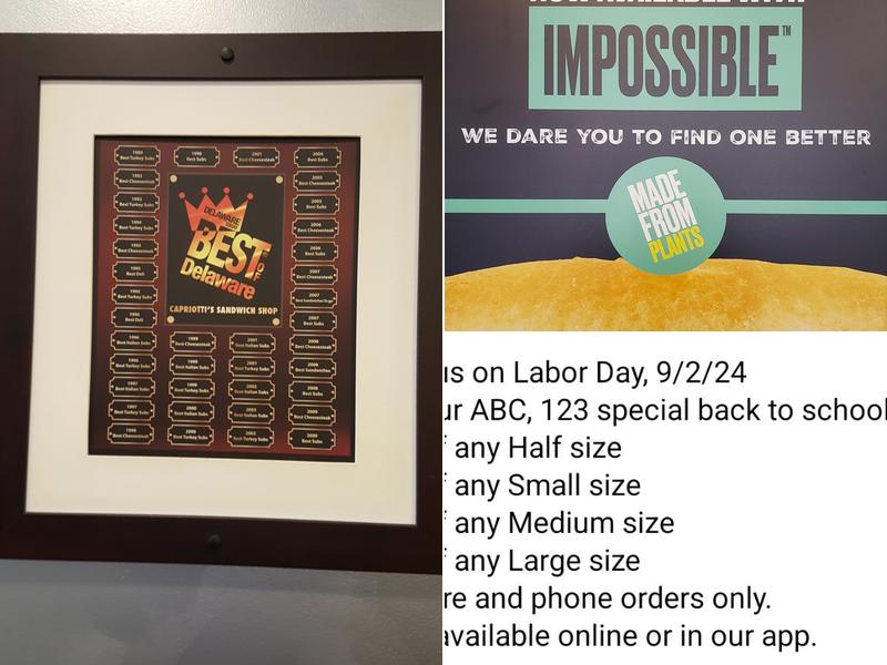 Capriotti's Sandwich Shop Menu