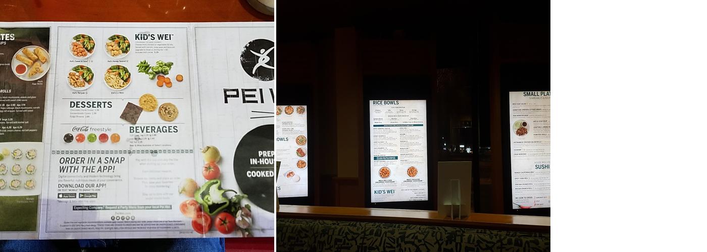 Pei Wei Asian Kitchen Menu