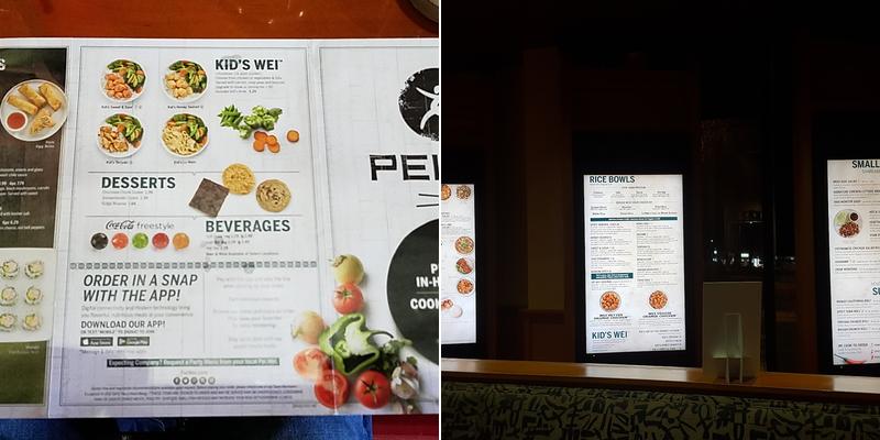 Pei Wei Asian Kitchen Menu