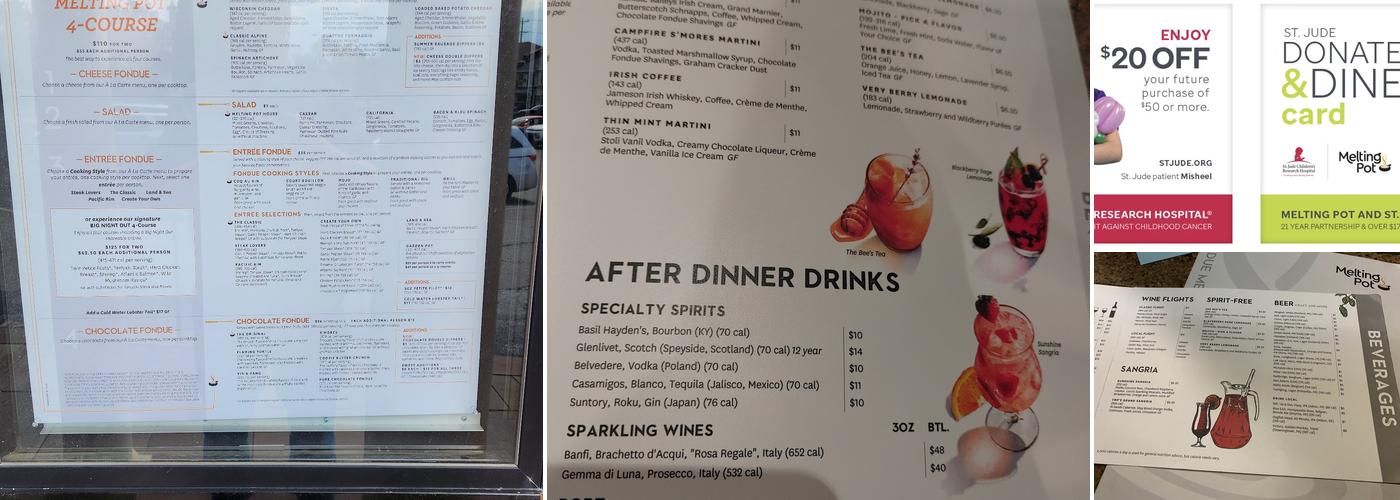 The Melting Pot Menu