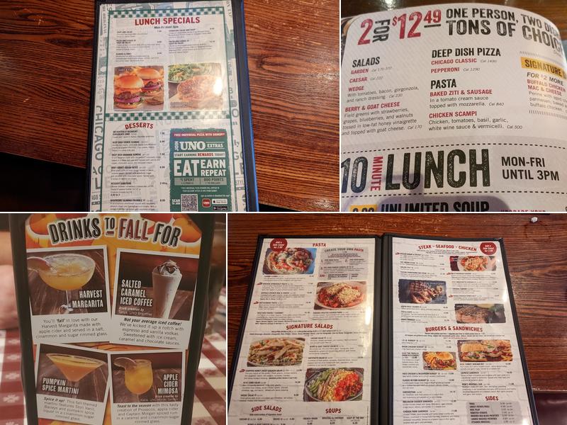 Uno Pizzeria & Grill Menu