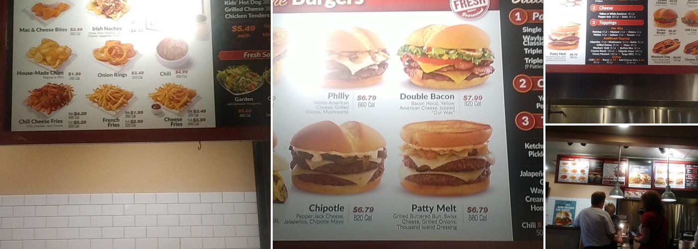 Wayback Burgers Menu