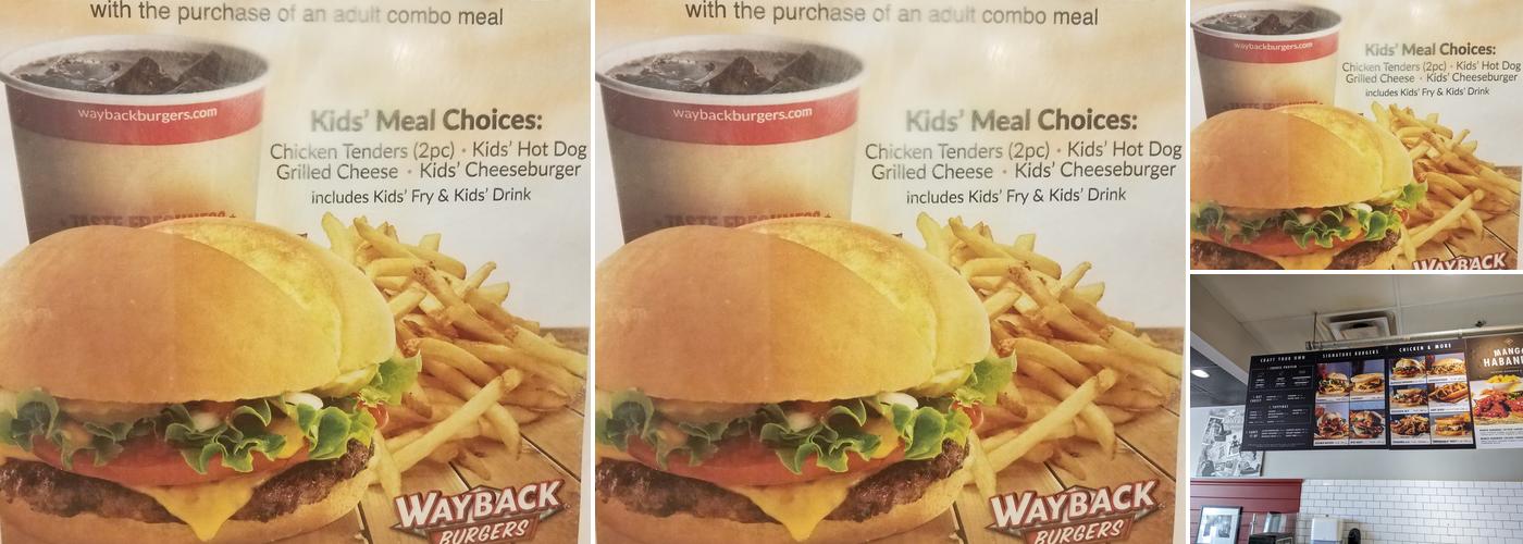 Wayback Burgers Menu