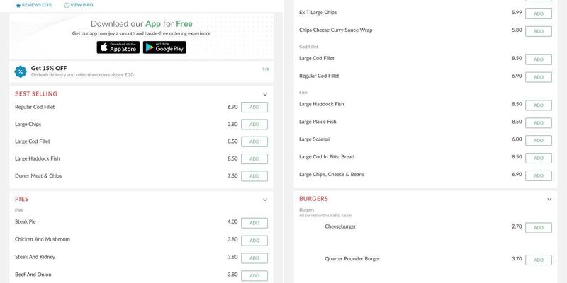 Luton Town Fish & Chips Menu
