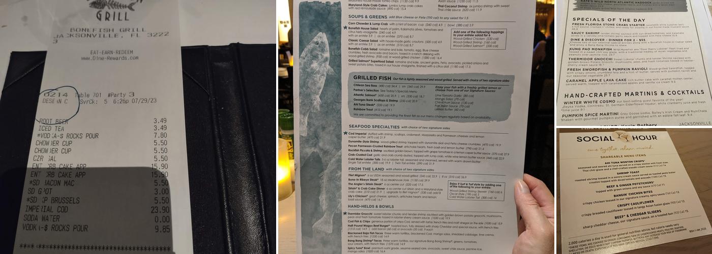 Bonefish Grill Menu
