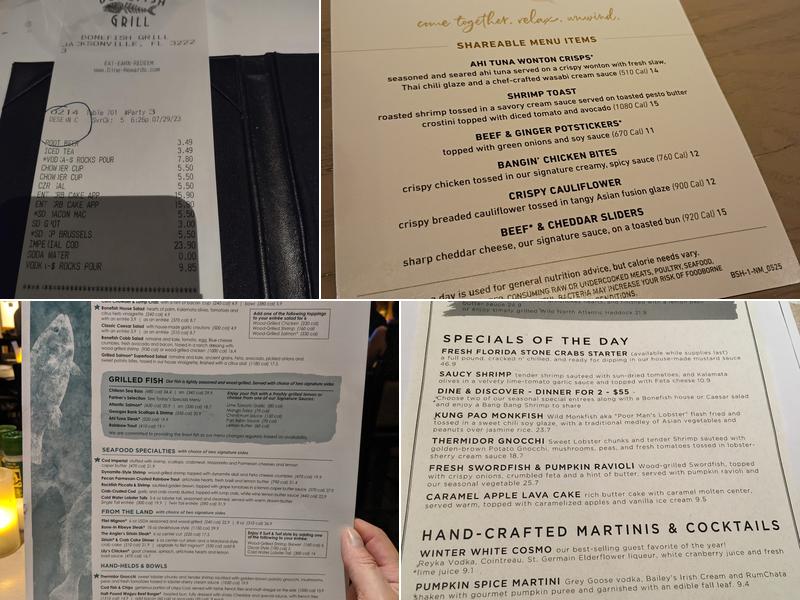 Bonefish Grill Menu