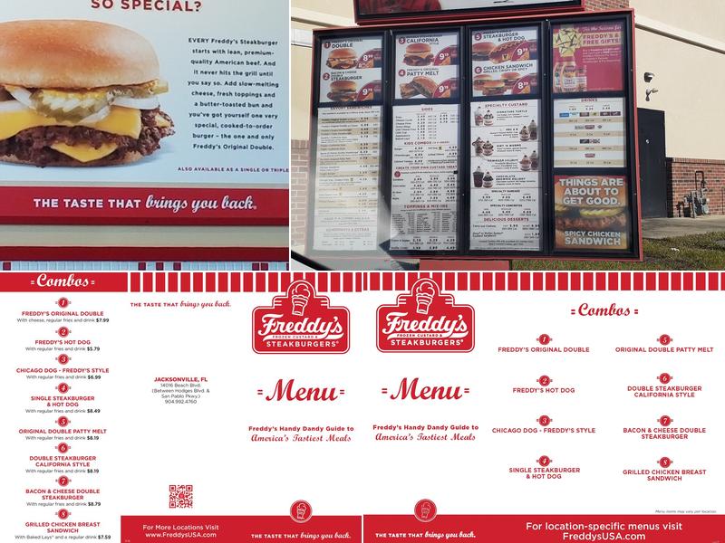 Freddy's Frozen Custard & Steakburgers Menu