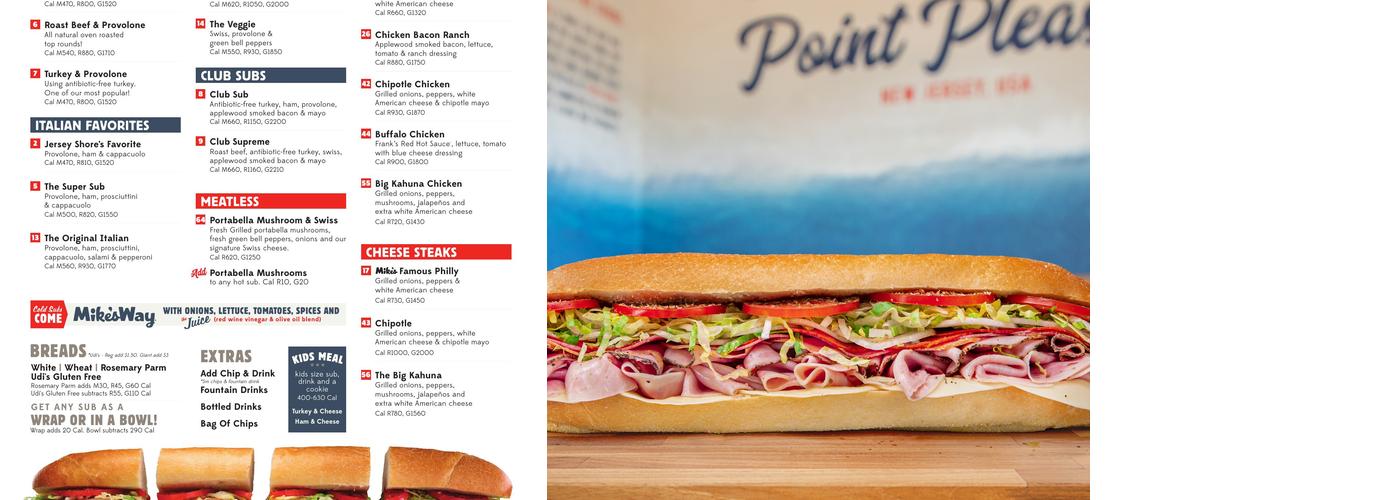 Jersey Mike's Subs Menu
