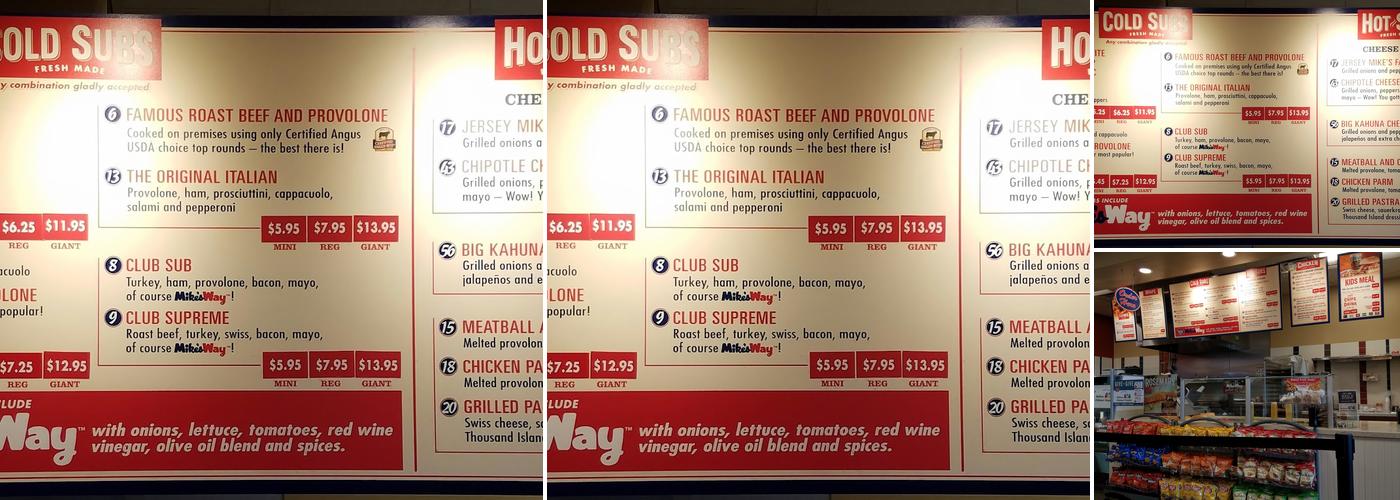 Jersey Mike's Subs Menu