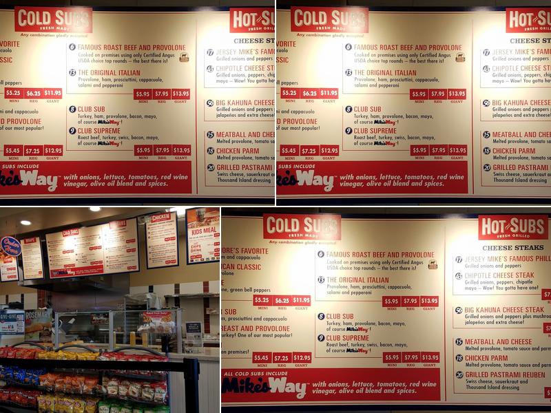 Jersey Mike's Subs Menu