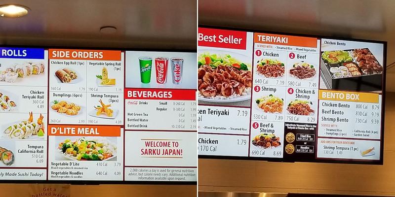 Sarku Japan Menu