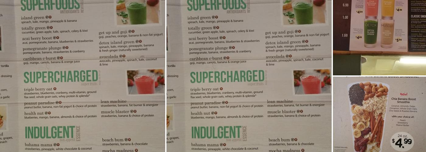Tropical Smoothie Cafe Menu