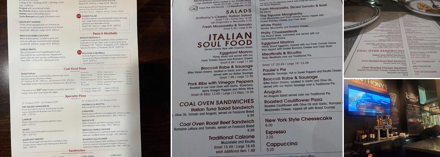 Anthony's Coal Fired Pizza & Wings Menu