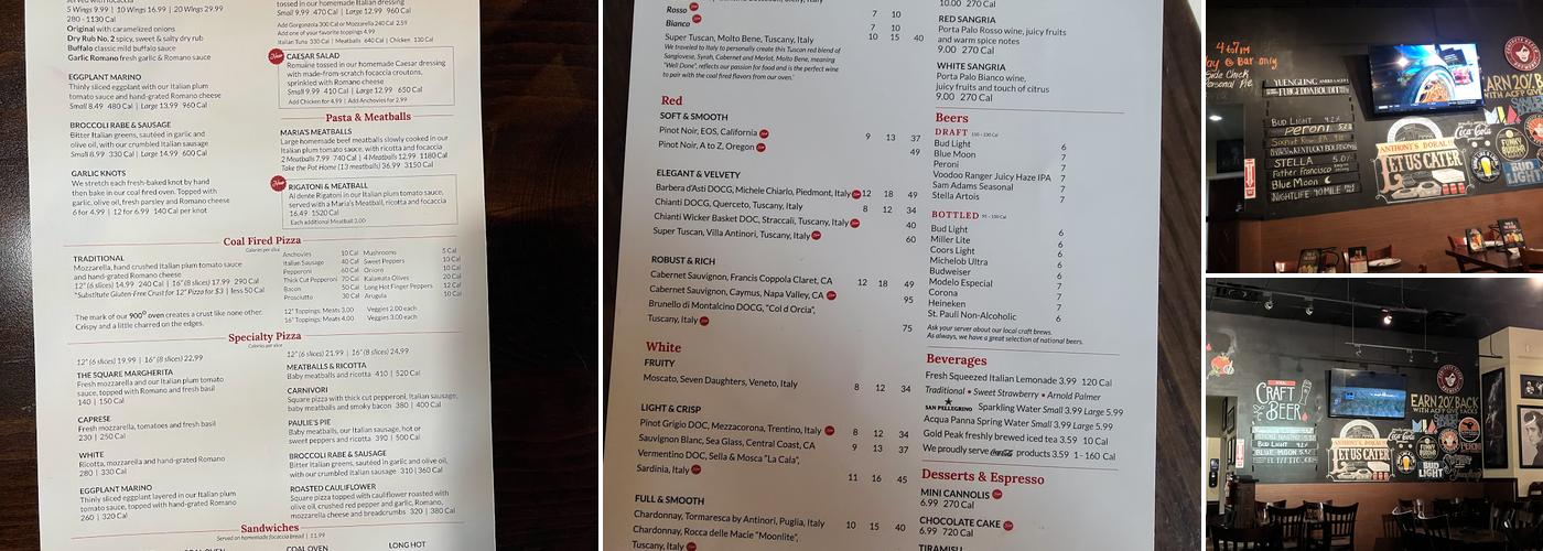 Anthony's Coal Fired Pizza & Wings Menu