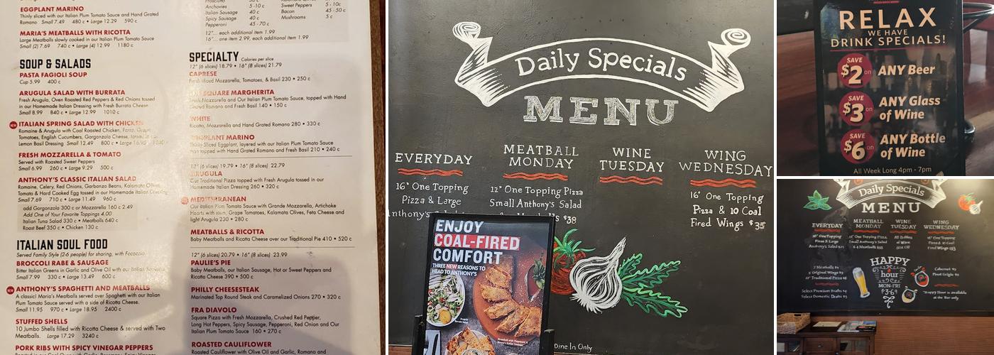 Anthony's Coal Fired Pizza & Wings Menu