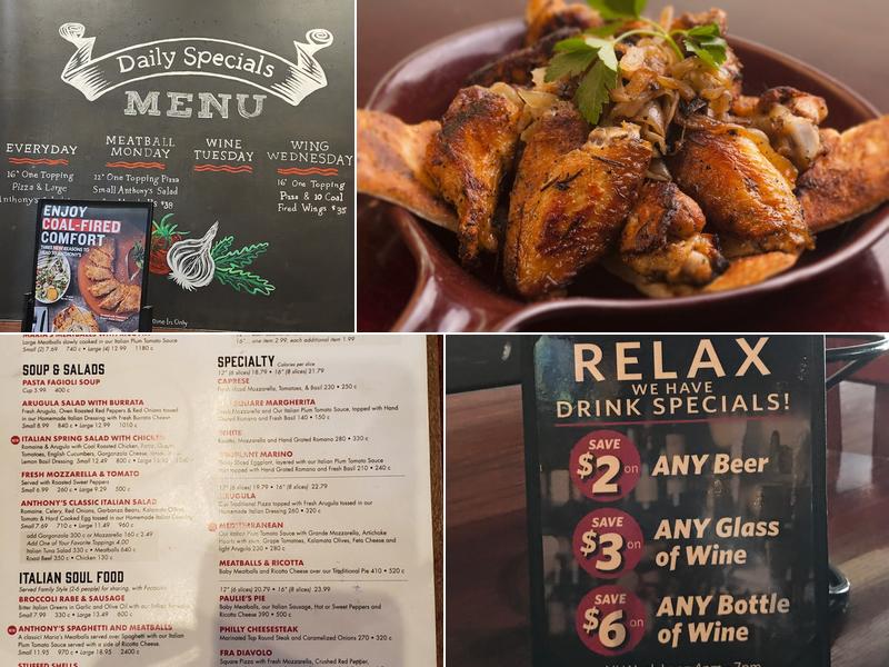 Anthony's Coal Fired Pizza & Wings Menu