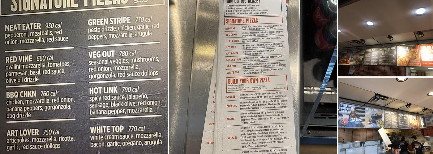 Blaze Pizza Menu