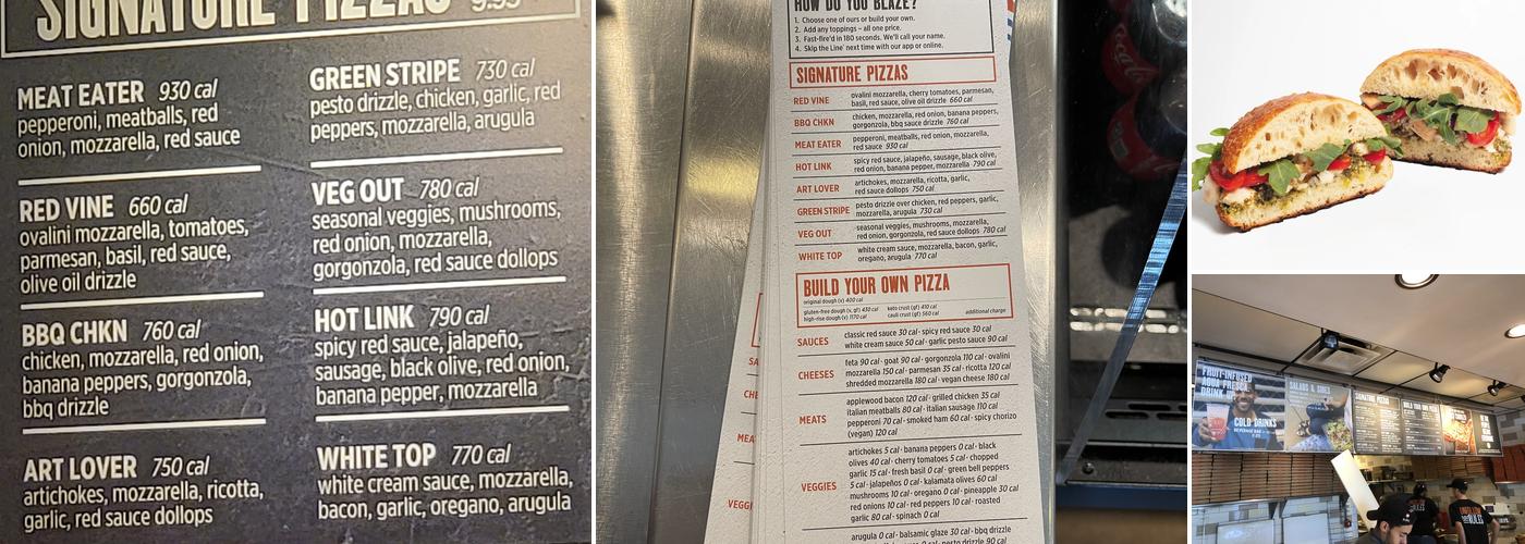 Blaze Pizza Menu