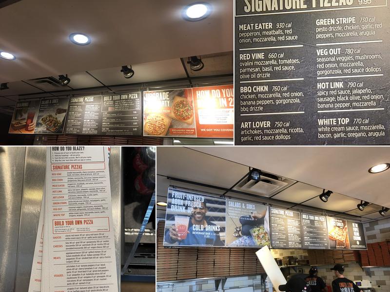 Blaze Pizza Menu