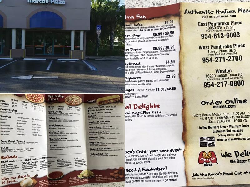 Marco's Pizza Menu