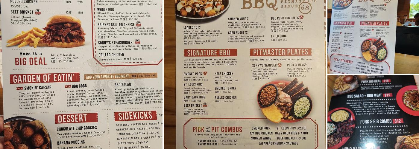 Sonny's BBQ Menu