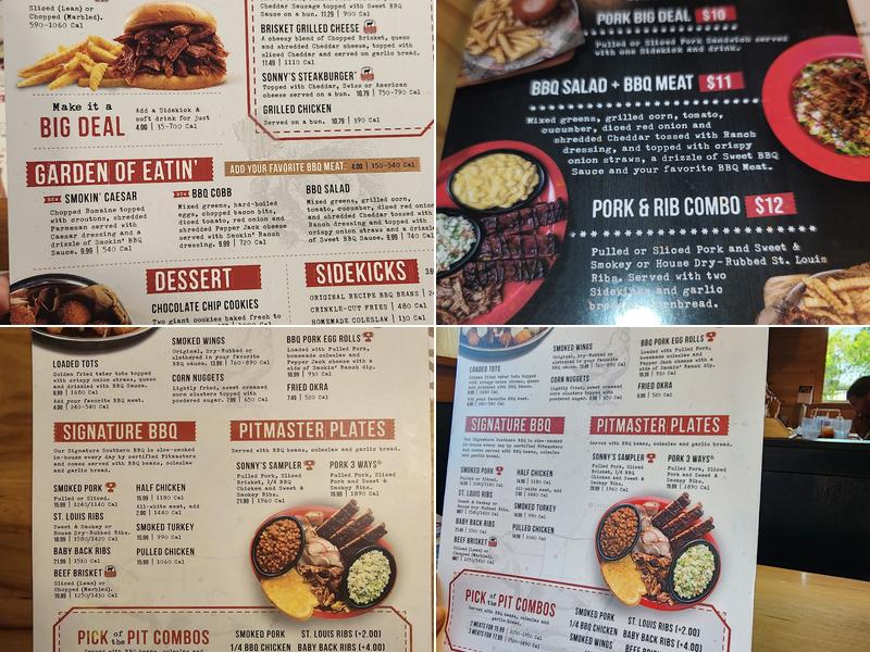 Sonny's BBQ Menu