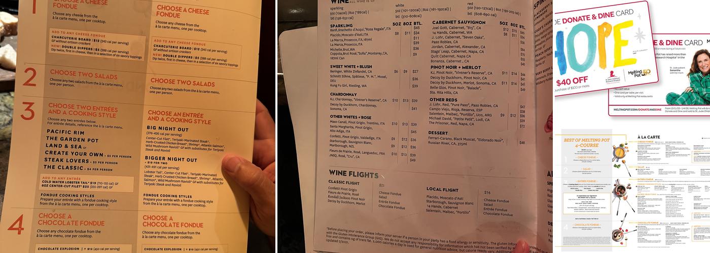 The Melting Pot Menu