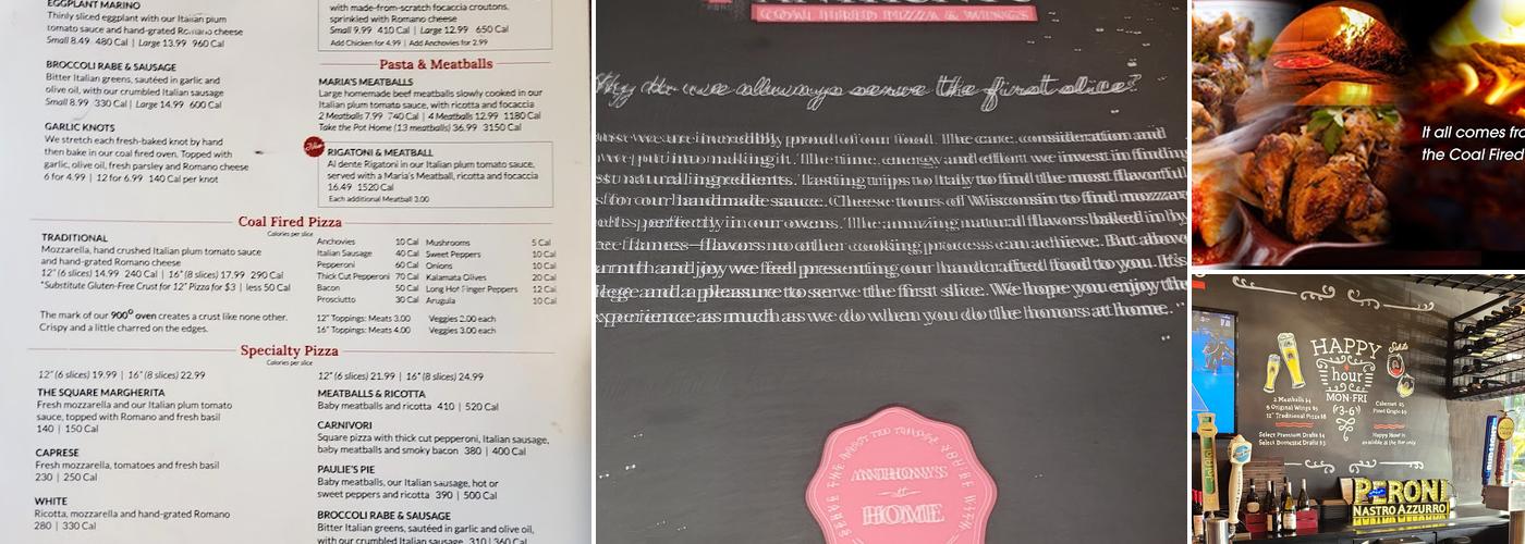 Anthony's Coal Fired Pizza & Wings Menu